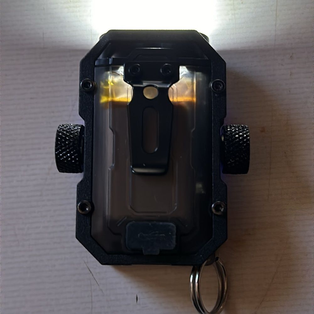 USB Rechargeable Flashlight Keychain or Magnet Black Mini LED Light Compact - Picture 4 of 4